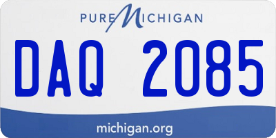 MI license plate DAQ2085