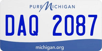 MI license plate DAQ2087