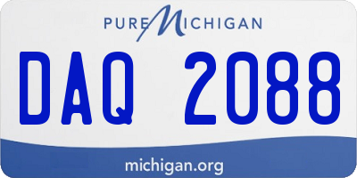 MI license plate DAQ2088