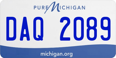 MI license plate DAQ2089