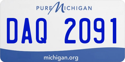 MI license plate DAQ2091
