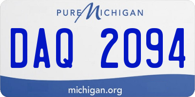 MI license plate DAQ2094