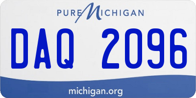 MI license plate DAQ2096