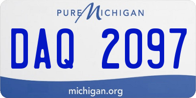 MI license plate DAQ2097