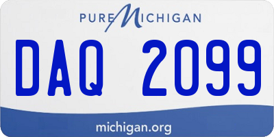 MI license plate DAQ2099