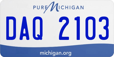 MI license plate DAQ2103