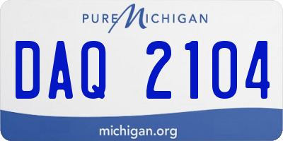 MI license plate DAQ2104
