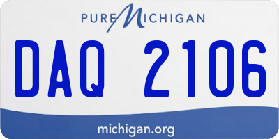 MI license plate DAQ2106