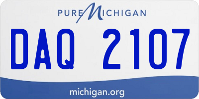 MI license plate DAQ2107