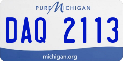 MI license plate DAQ2113