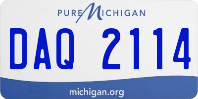 MI license plate DAQ2114