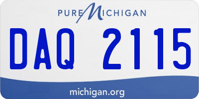 MI license plate DAQ2115