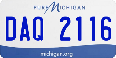 MI license plate DAQ2116