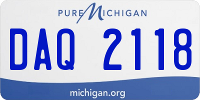 MI license plate DAQ2118