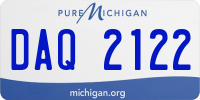 MI license plate DAQ2122