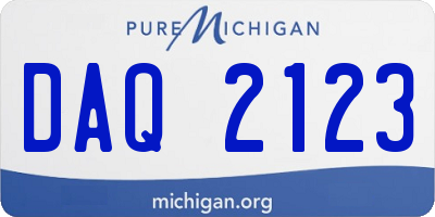 MI license plate DAQ2123