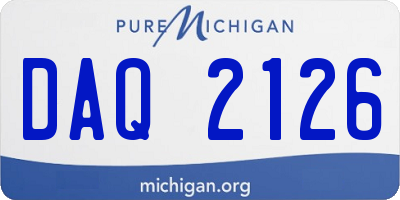 MI license plate DAQ2126