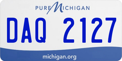 MI license plate DAQ2127