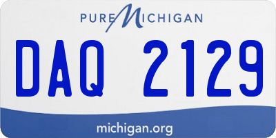 MI license plate DAQ2129