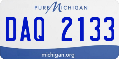 MI license plate DAQ2133