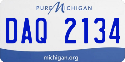 MI license plate DAQ2134