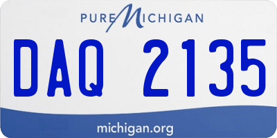 MI license plate DAQ2135