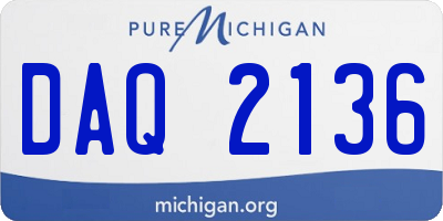 MI license plate DAQ2136