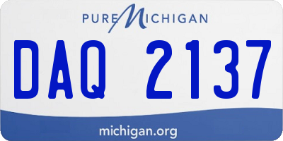 MI license plate DAQ2137