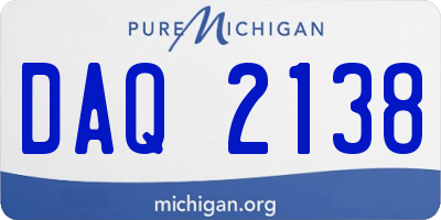 MI license plate DAQ2138