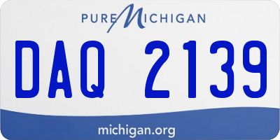 MI license plate DAQ2139