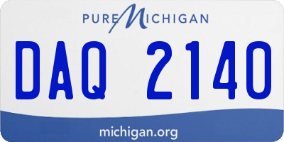 MI license plate DAQ2140