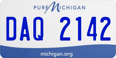 MI license plate DAQ2142