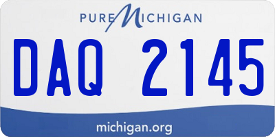 MI license plate DAQ2145