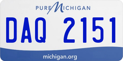 MI license plate DAQ2151