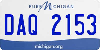 MI license plate DAQ2153