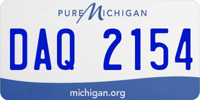 MI license plate DAQ2154