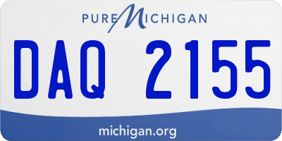 MI license plate DAQ2155