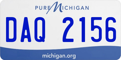 MI license plate DAQ2156