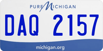 MI license plate DAQ2157