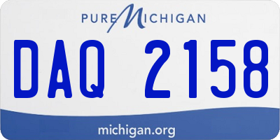 MI license plate DAQ2158