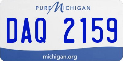 MI license plate DAQ2159