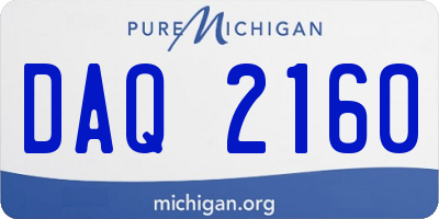 MI license plate DAQ2160