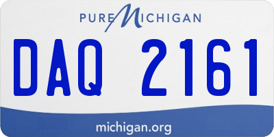 MI license plate DAQ2161