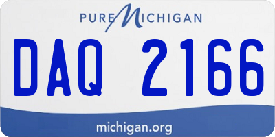 MI license plate DAQ2166