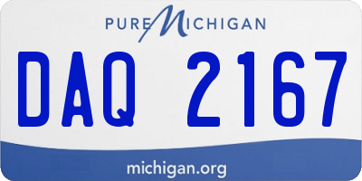 MI license plate DAQ2167