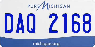 MI license plate DAQ2168