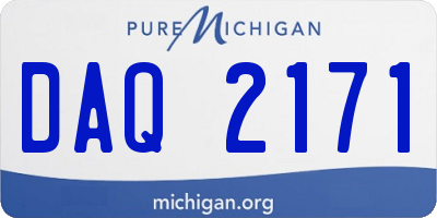 MI license plate DAQ2171