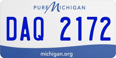 MI license plate DAQ2172