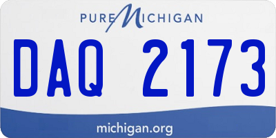 MI license plate DAQ2173