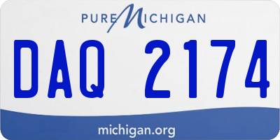 MI license plate DAQ2174